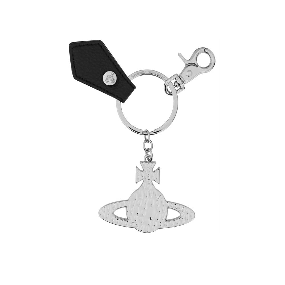 Vivienne Westwood Black ORB Logo Keyring 8203011UU OM0014 N403