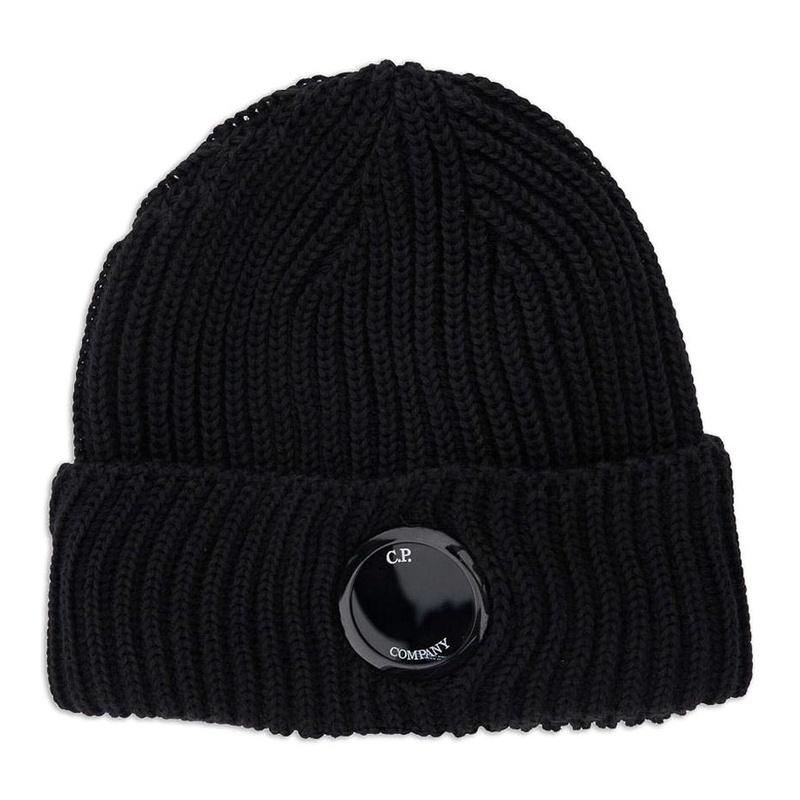 CP Company Merino Wool Lens Beanie Black