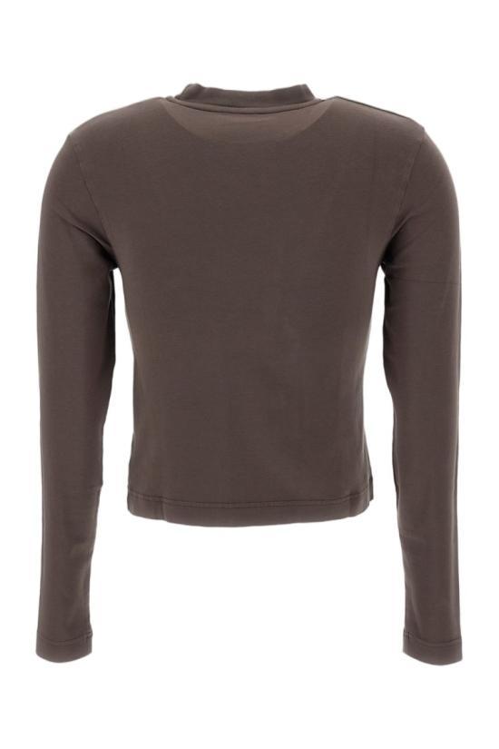 JACQUEMUS Grosgrain Logo Long-Sleeve T-Shirt Brown