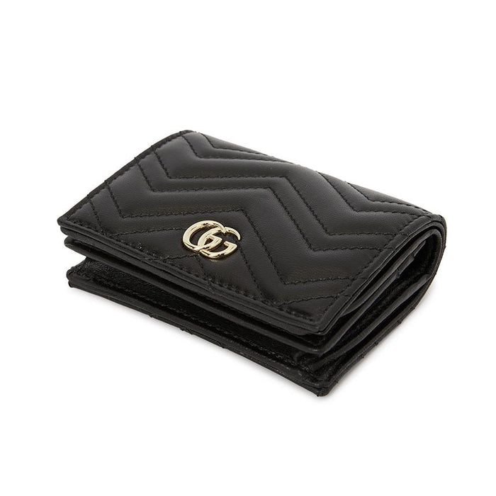 GUCCI GG Marmont Women’s Black Leather Compact Wallet