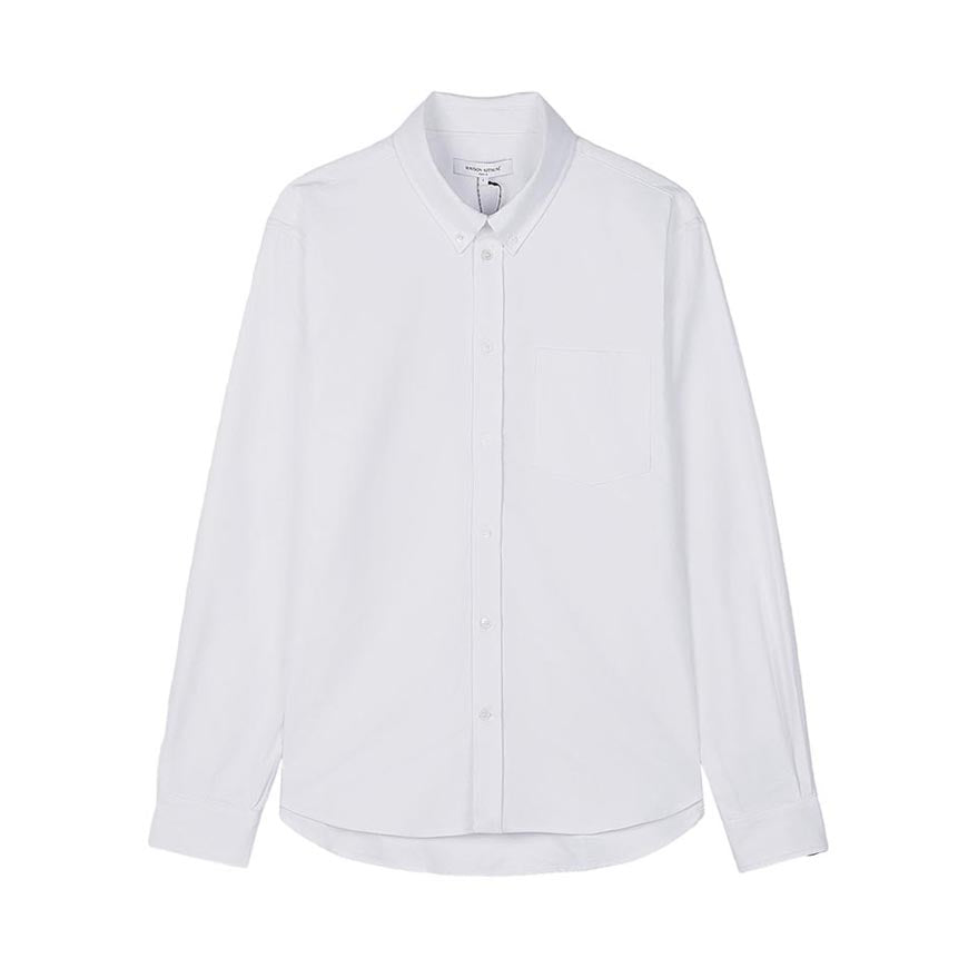 Maison Kitsune Profile Fox Regular Fit Long Sleeve Shirt Whi QM00412 WC5062 P100