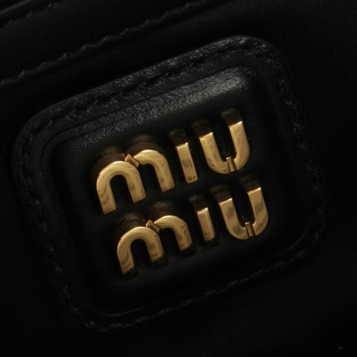 Miu Miu Arcadie Leather Tote Bag Black