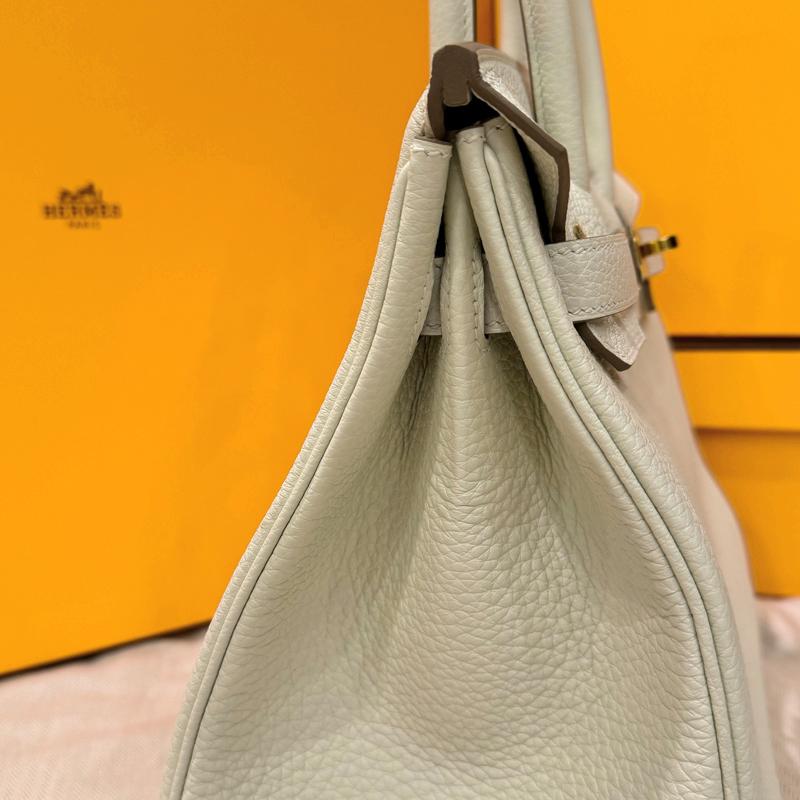 HERMES Togo Leather Birkin Bag Mushroom Color 30 Tote Unisex