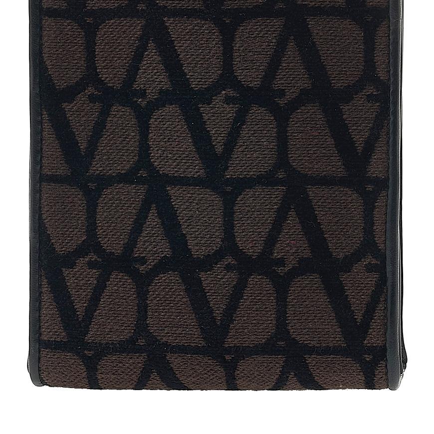 VALENTINO Garavani V Logo Mini Crossbody Bag Unisex Black Leather