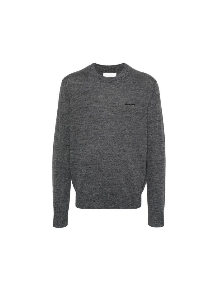 Isabel Marant BASILE Merino Wool Crewneck Sweater Black Men