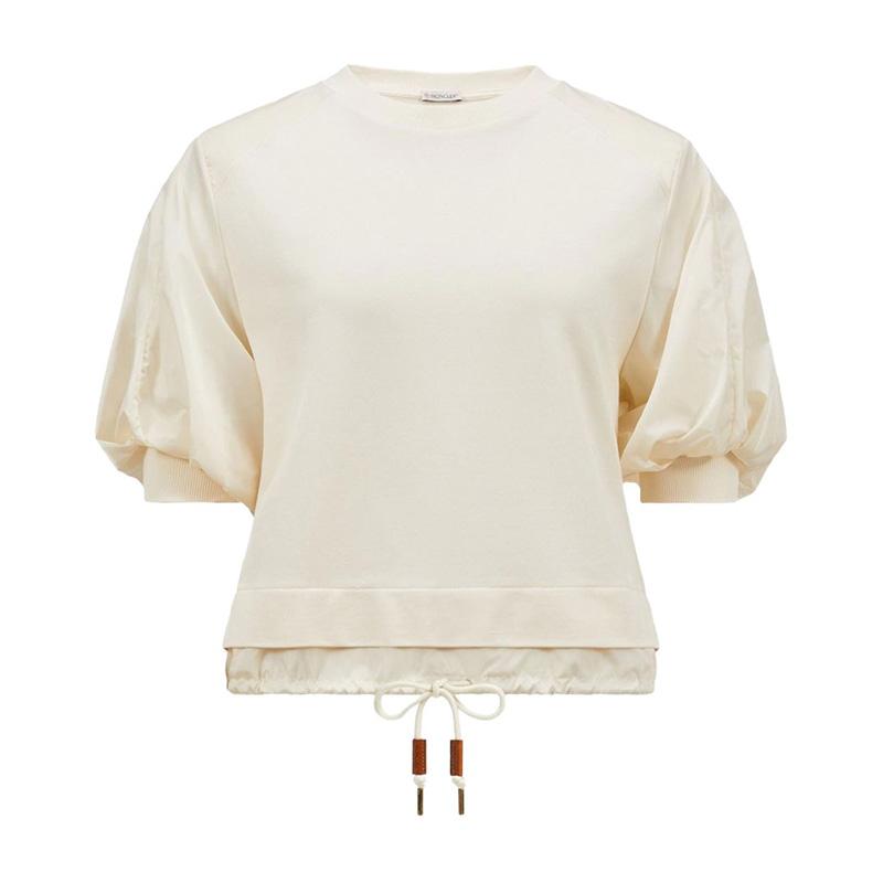 Moncler Puff Sleeve Cotton T-Shirt White Women’s