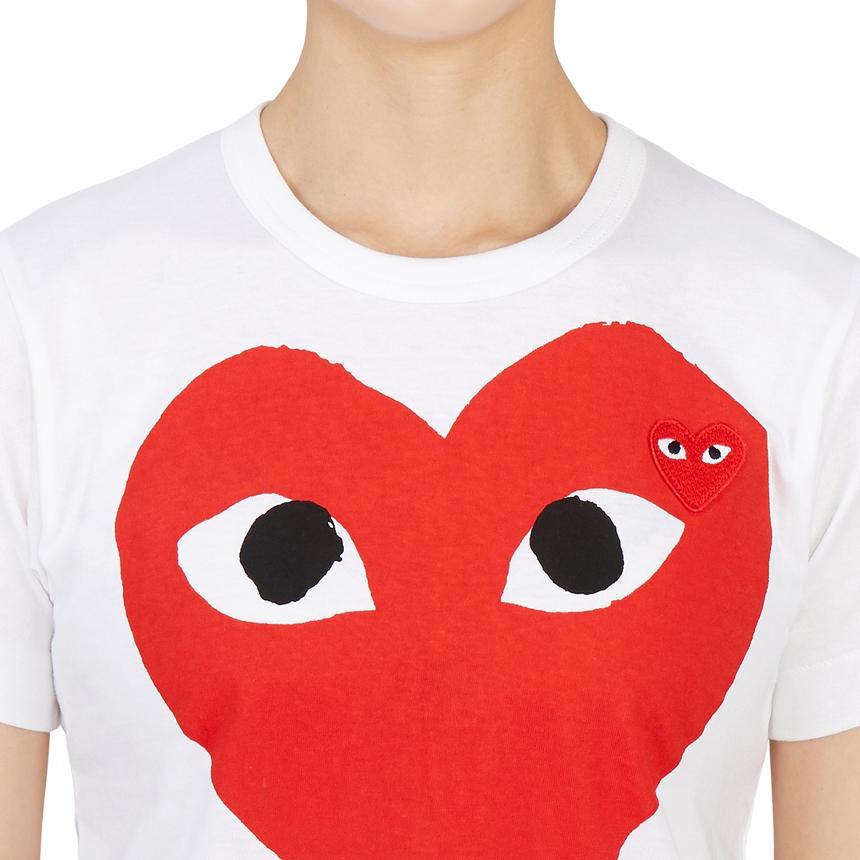 Comme des Garcons Red Heart Patch Short Sleeve T-Shirt Unisex AZ T025 051 1