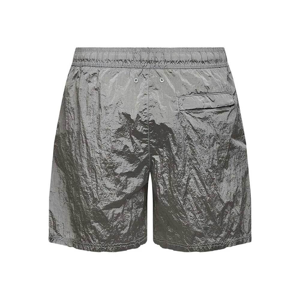 STONE ISLAND Nylon Metal Shorts Men Pearl Gray Shorts