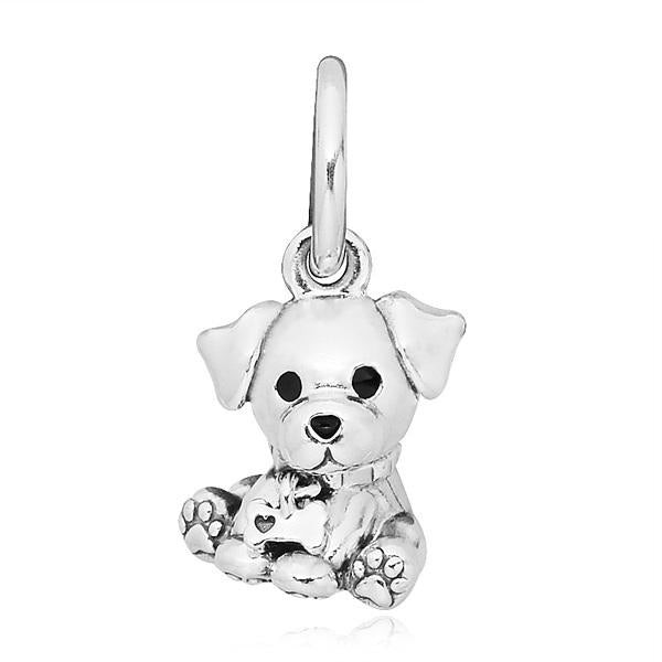 PANDORA Labrador Puppy Dog Pendant Dangle Silver Charm 798009EN16