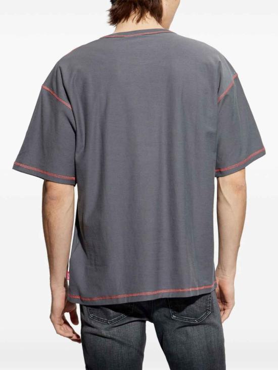 DIESEL Gray Short Sleeve T-Shirt for Men
