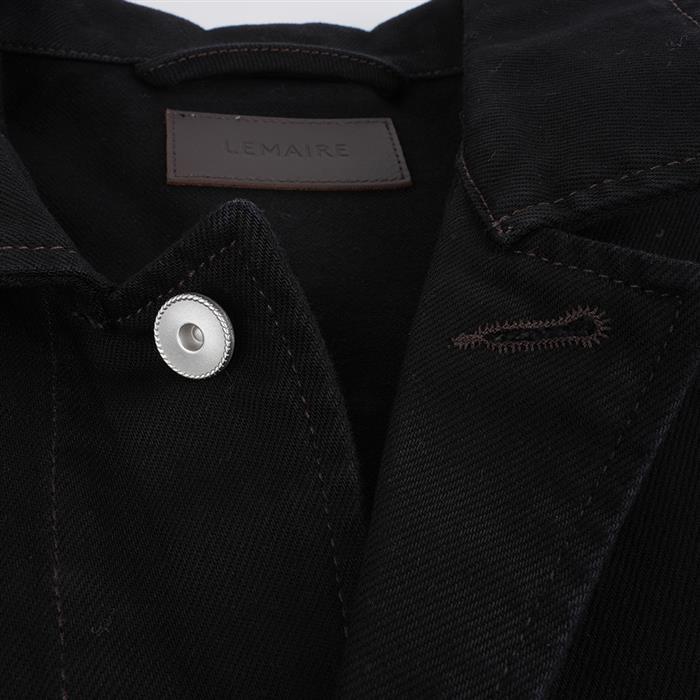 Lemaire Black Cotton Denim Trucker Jacket