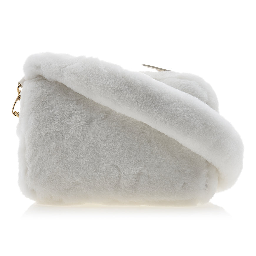 Miu Miu Logo Fluffy Shoulder Bag Black Women’s