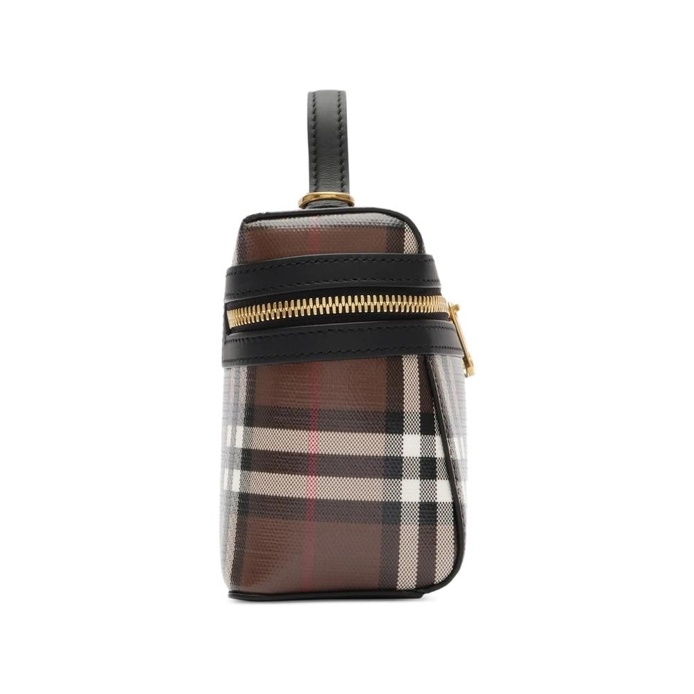 BURBERRY Leather Vanity Tote Bag Beige