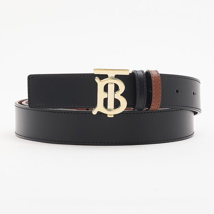 BURBERRY Reversible TB Logo Leather Belt for Women