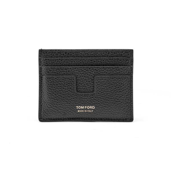 TOM FORD Grain Leather Men's Card Holder Wallet NAA
