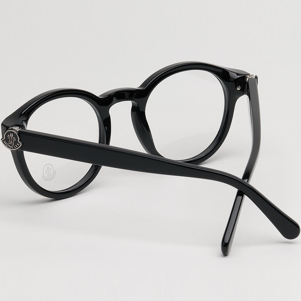 Moncler Round Black Acetate Eyeglass Frames Unisex ML5189 001
