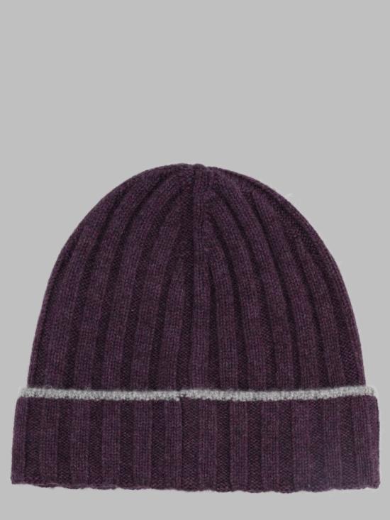 Brunello Cucinelli Wool Beanie Hat for Men M2240900 CLR21 BORDEAUX DOM