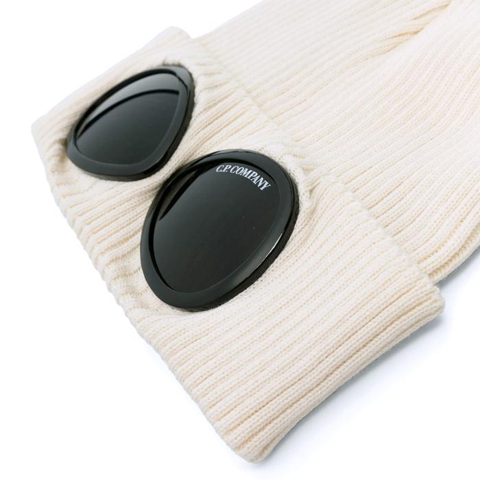 CP Company White Knit Beanie Hat for Men 18CMAC016A 000727A 103