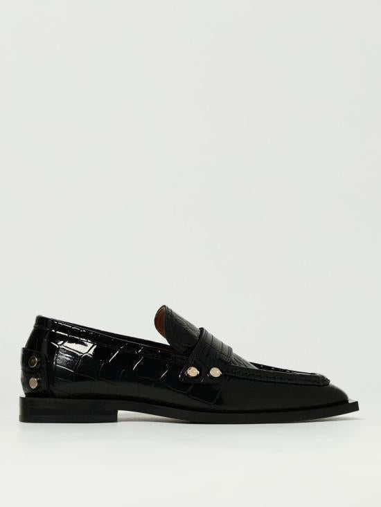 GANNI Black Leather Loafers S3014 099