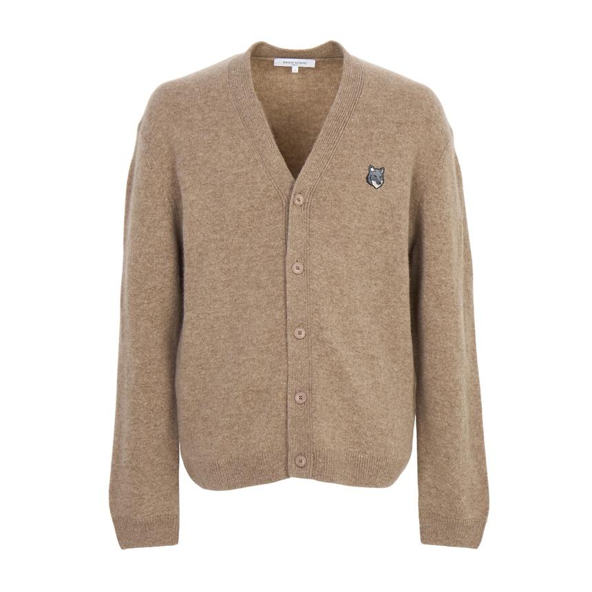 Maison Kitsune Fox Head Wool Knit Cardigan for Men