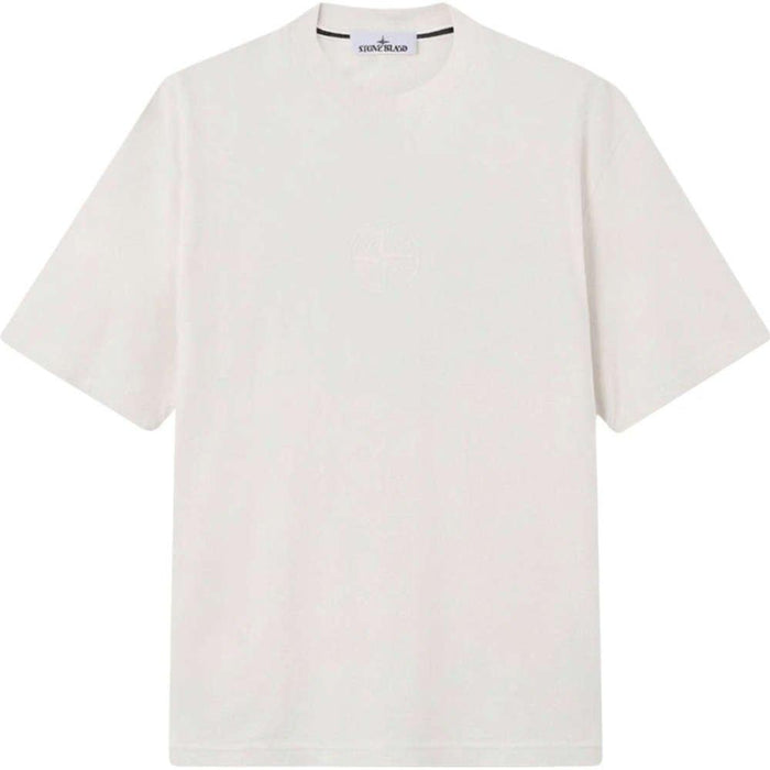 STONE ISLAND Ivory Woven Logo Patch Short Sleeve T-Shirt