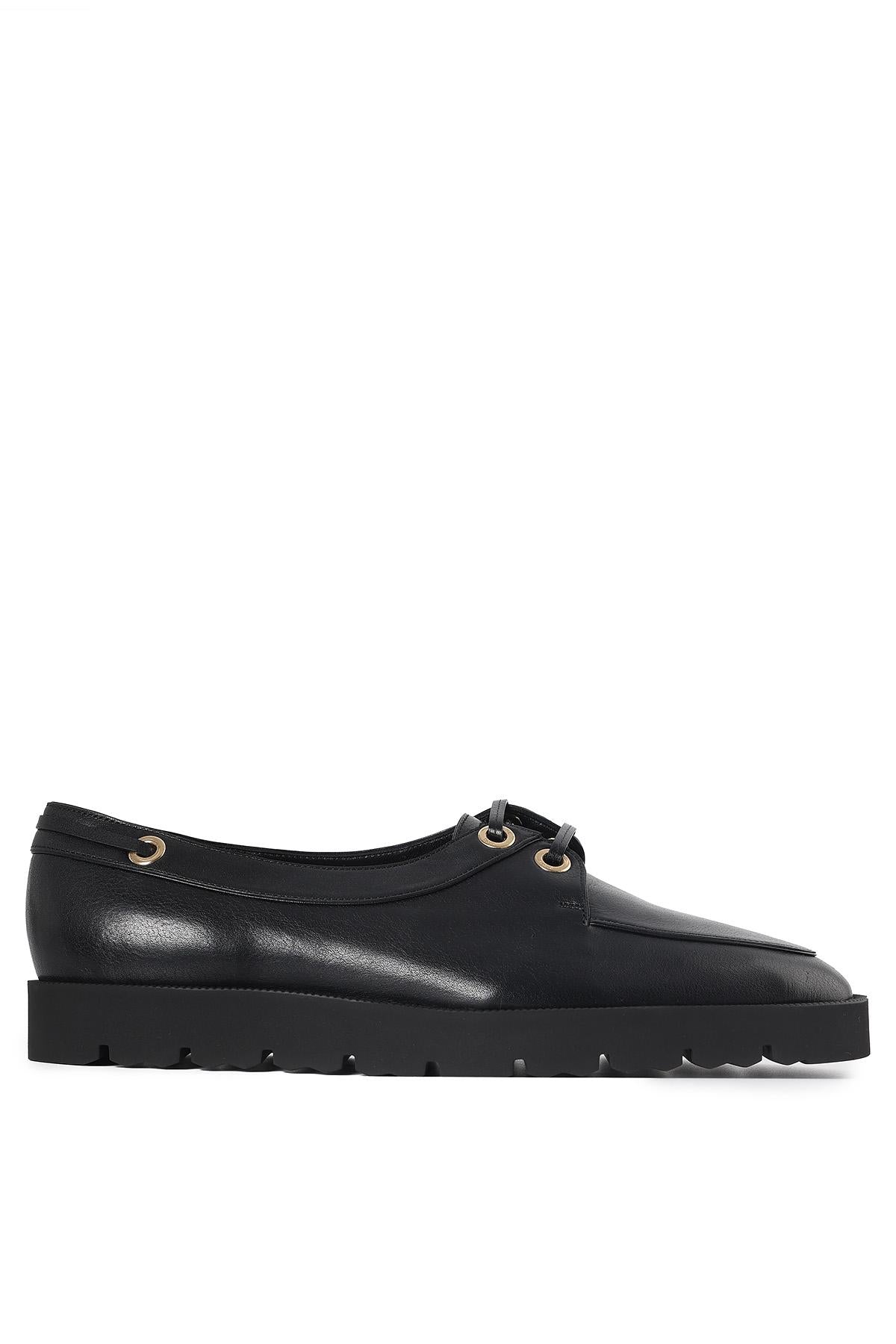 CELINE Supple Calfskin Deck Penny Loafers Black