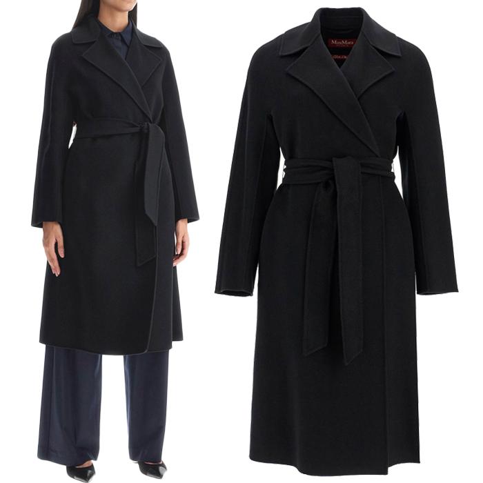 Max Mara Black Virgin Wool Coat 007