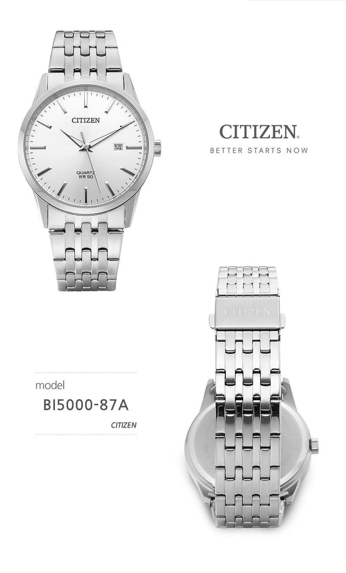 CITIZEN Silver Dial Fabric Strap Men’s Watch BI5000 87A