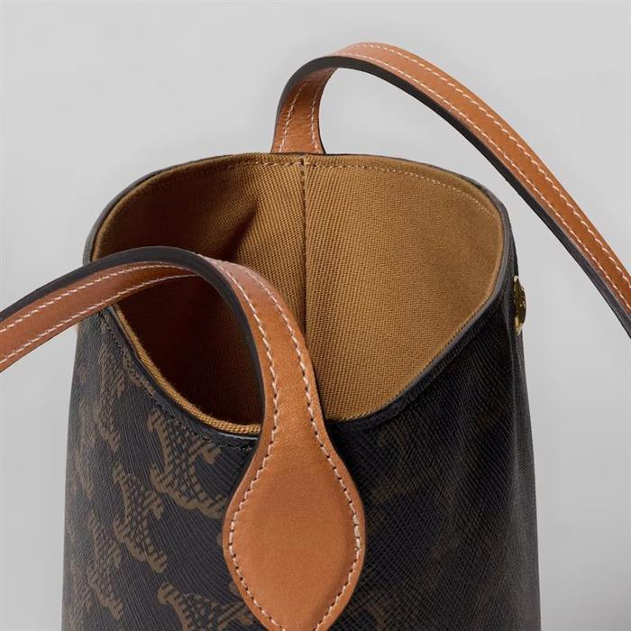 CELINE Mini Bucket Triomphe Canvas Shoulder Bag