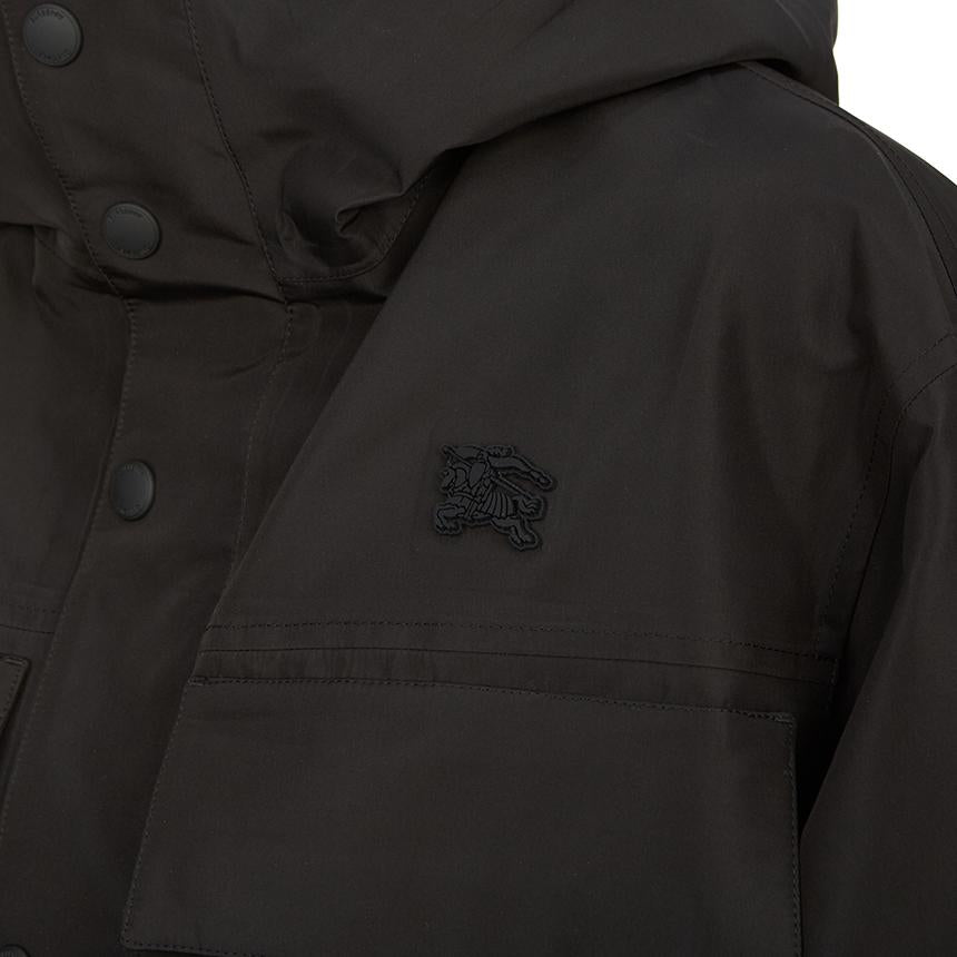 BURBERRY Men’s Hooded Jacket Check Black