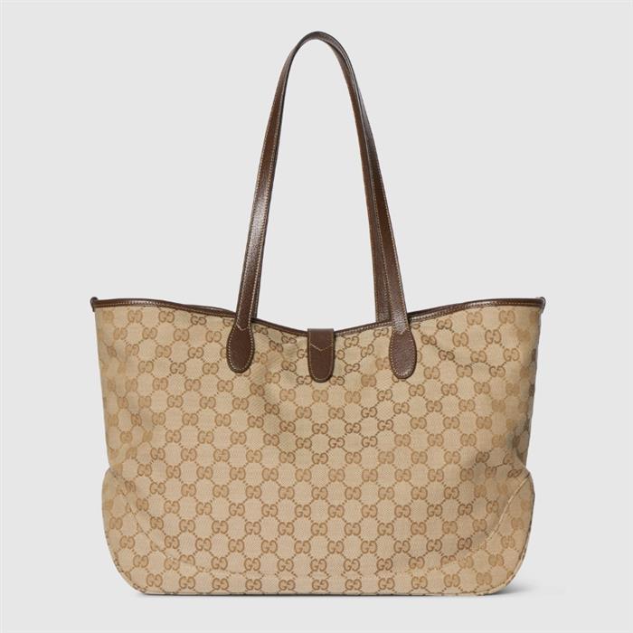 GUCCI Jackie Medium Tote Bag Brown Leather Crossbody
