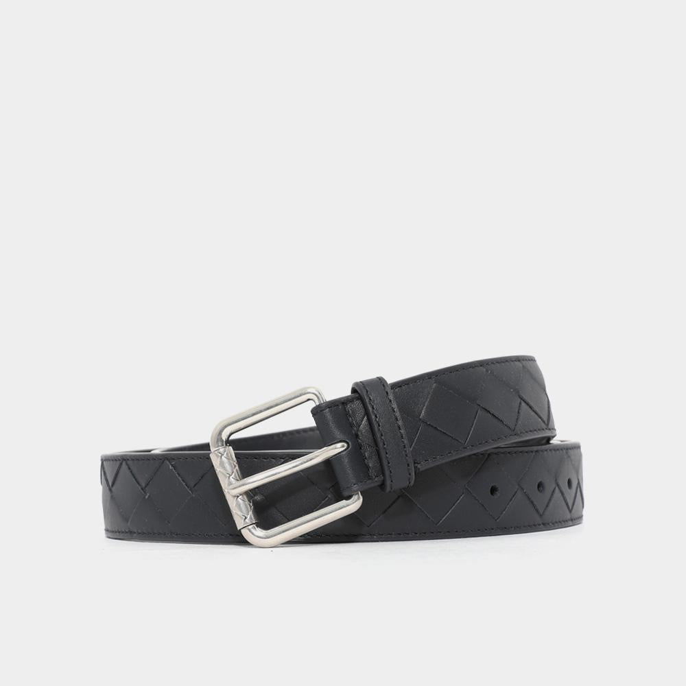 Bottega Veneta Intrecciato Square Buckle Men’s Leather Belt 855892 VCPQ4 4330