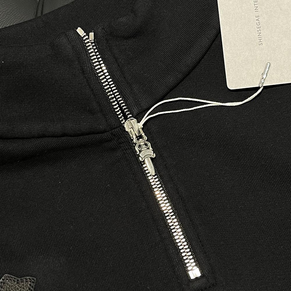 Chrome Hearts Paperjam Patch Half Zip Sweatshirt Black
