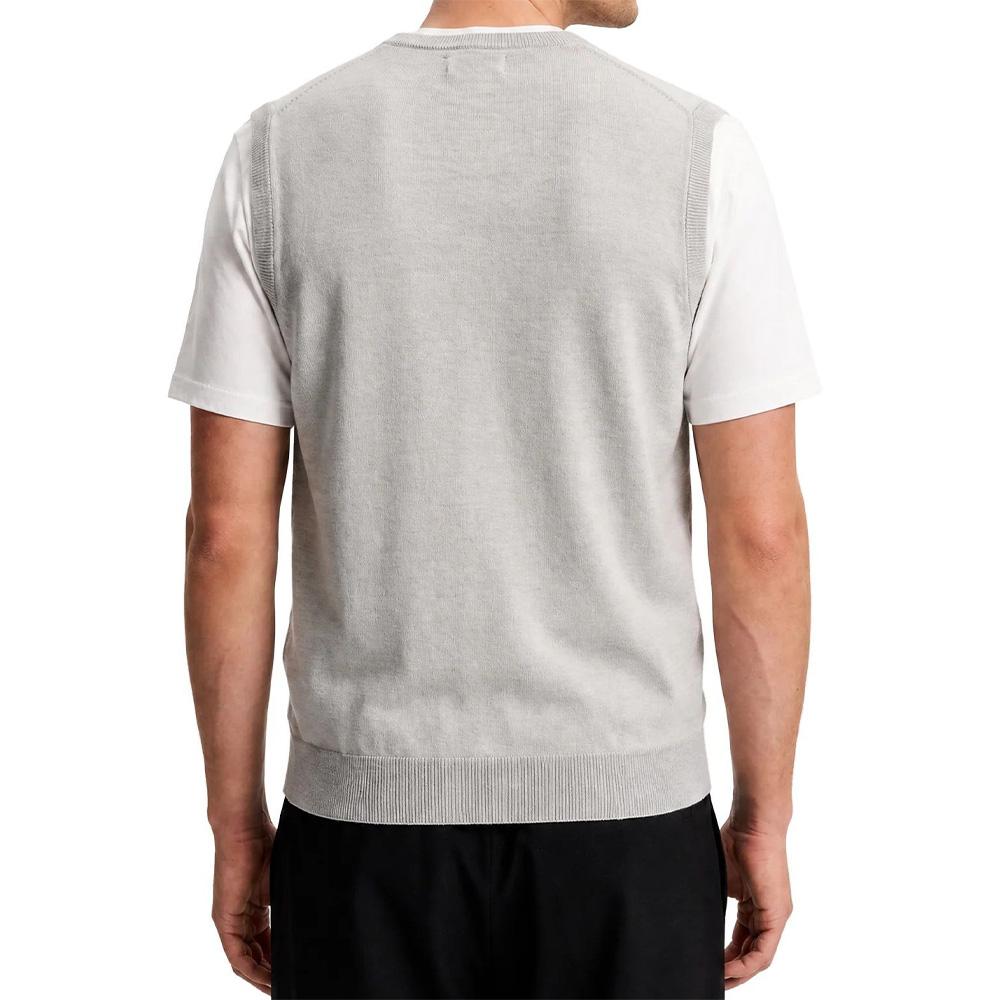 J LINDEBERG Men’s Golf Knit V-Neck Vest Gray Zip-Up