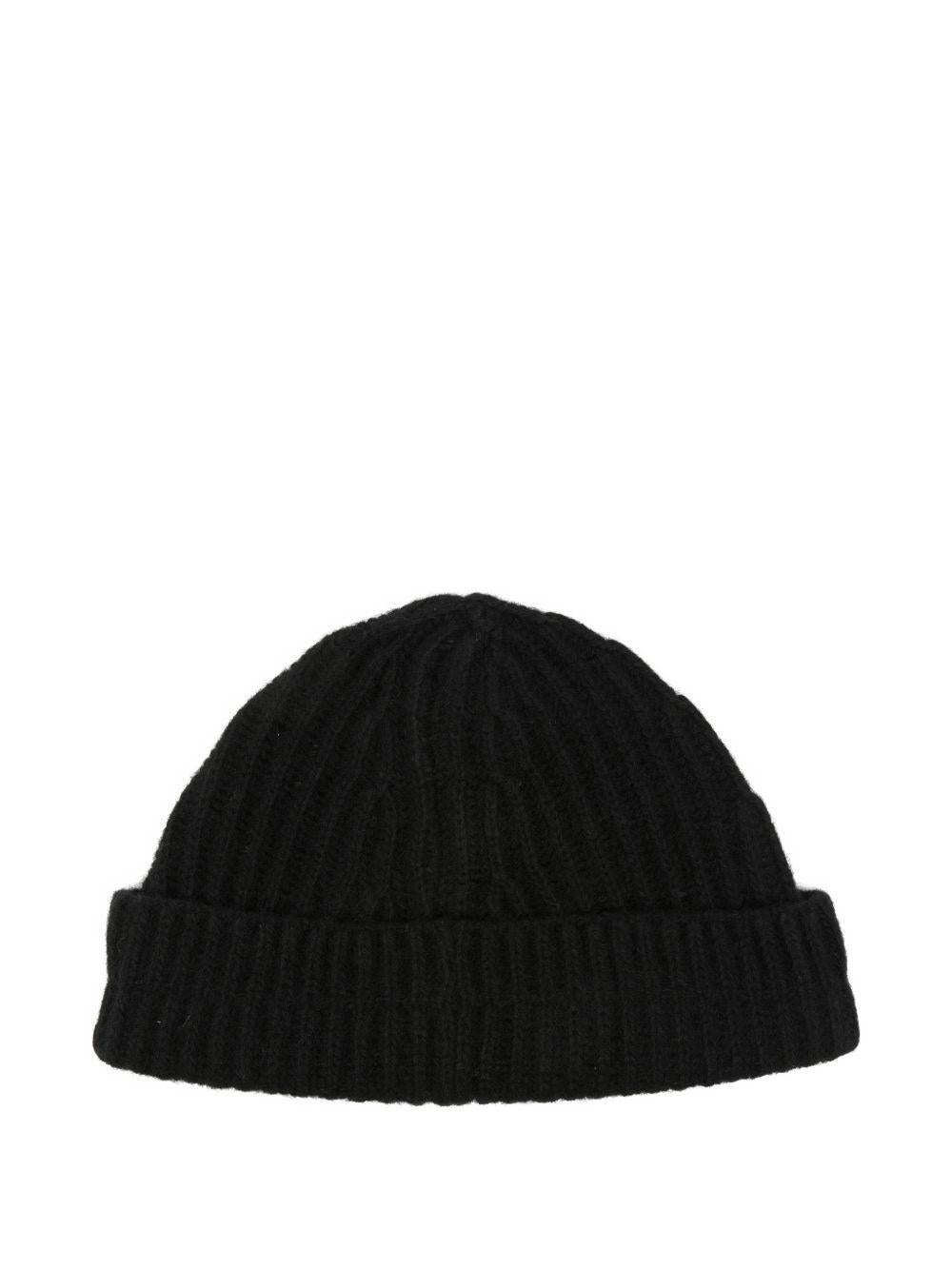 Maison Margiela Black Wool Beanie Hat