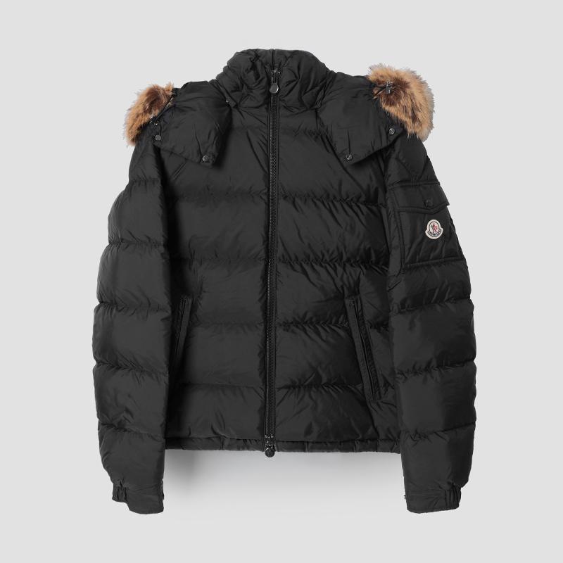 Moncler Maya Puffer Hooded Short Down Jacket Black
