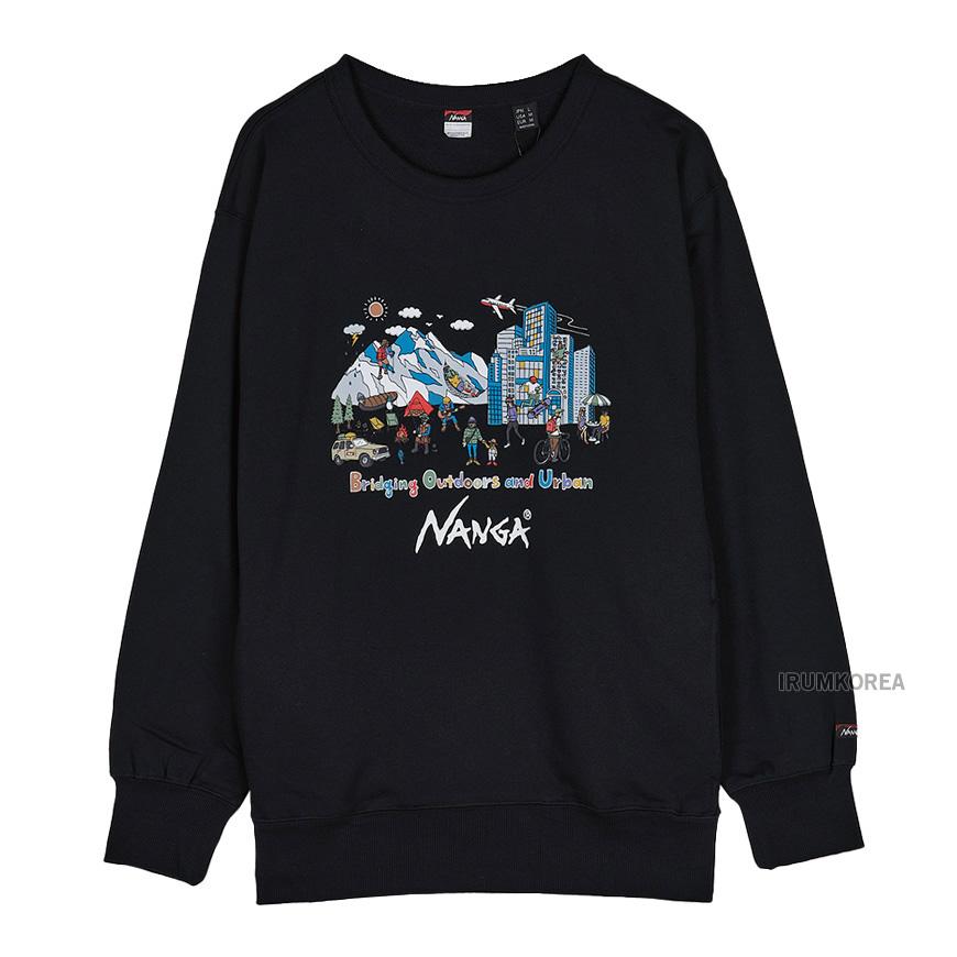 NANGA Men’s Eco Crewneck Sweatshirt N2530 1K066Z PBLK