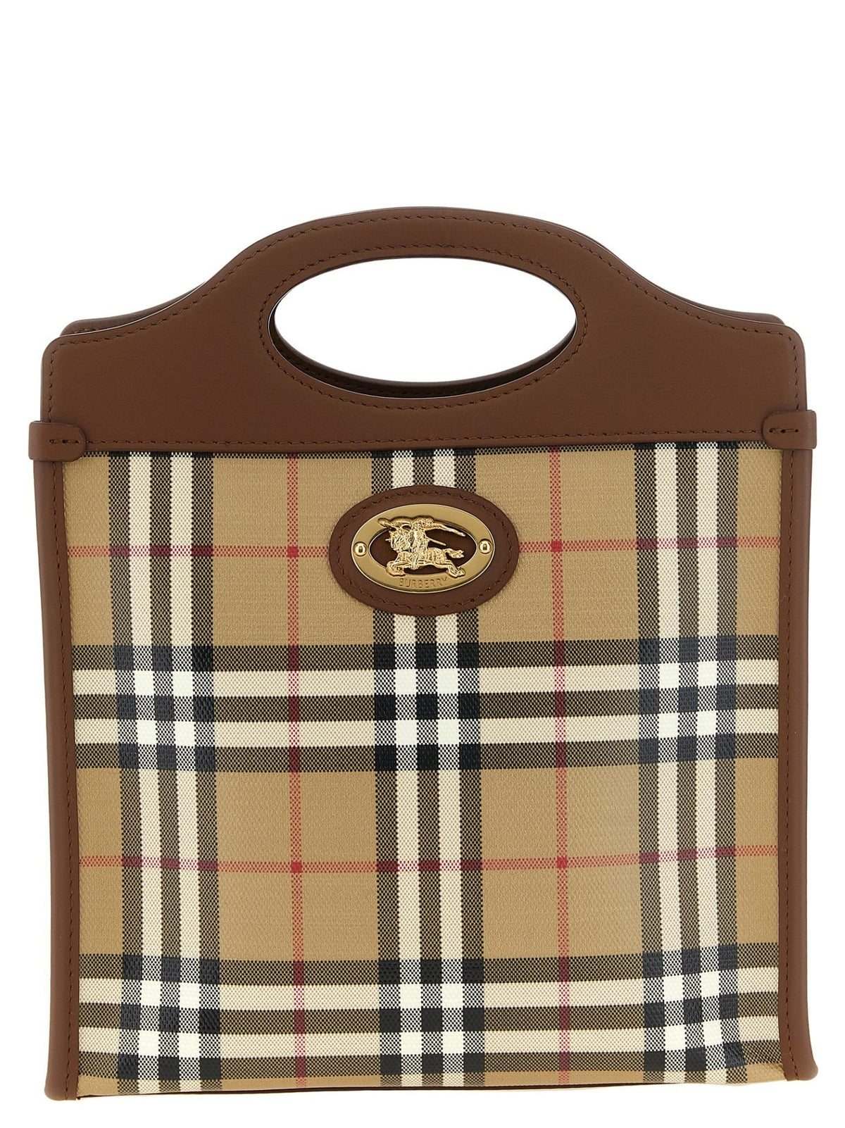 BURBERRY Archive Beige Canvas Leather Tote Bag