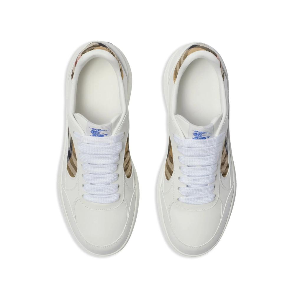 BURBERRY Beige Leather Low-Top Sneakers