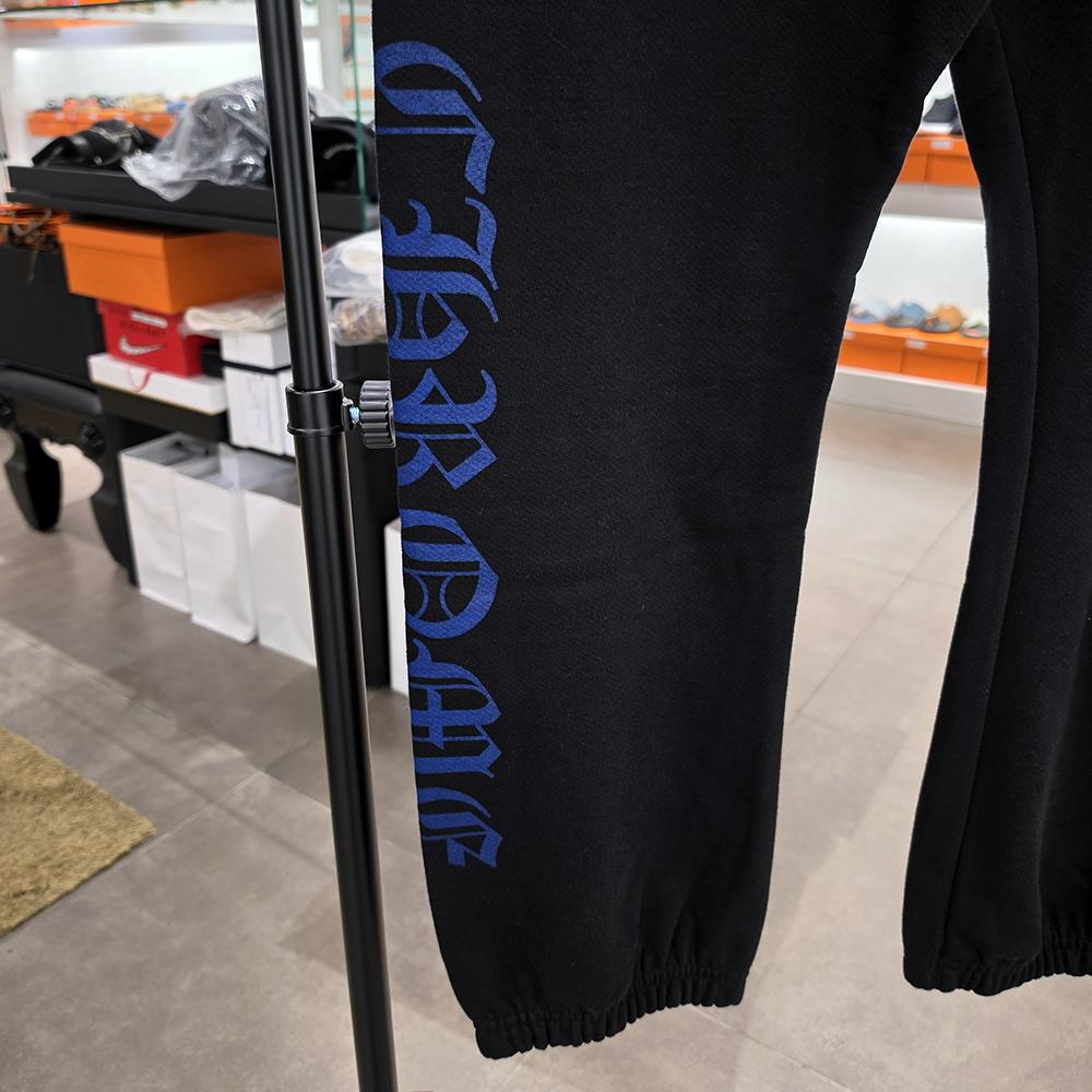 Chrome Hearts Blue Horseshoe Logo Slit Elastic Waist Sweatpants Men