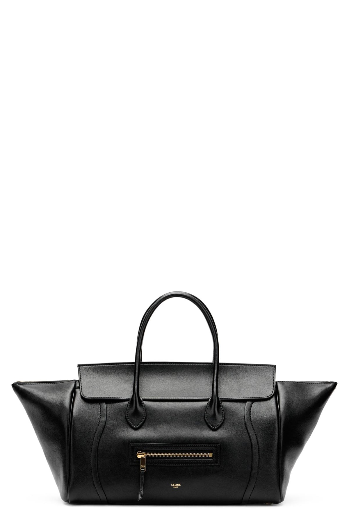 CELINE Black Leather Tote Bag