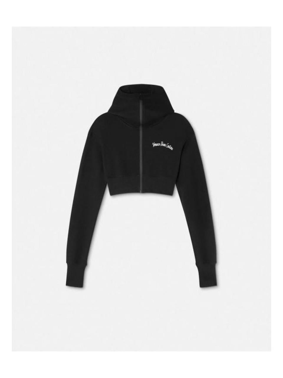 Versace Embroidered Logo Cropped Zip Hoodie 78HAIC08CF00C 899
