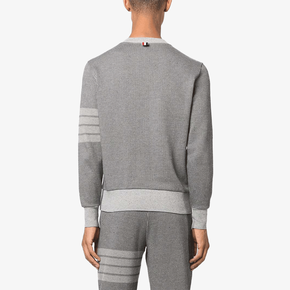 THOM BROWNE Men’s 4-Bar Crewneck Sweatshirt Gray Cotton