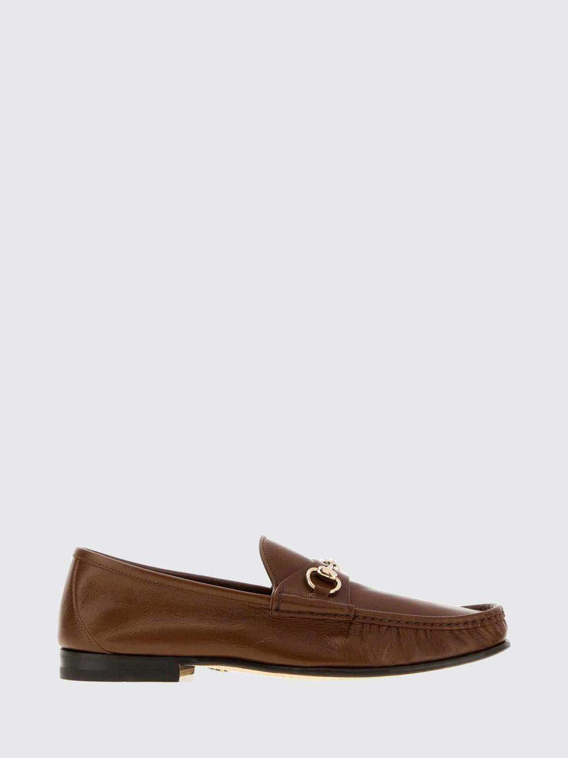 GUCCI Brown Leather Loafers Men’s Dress Shoes