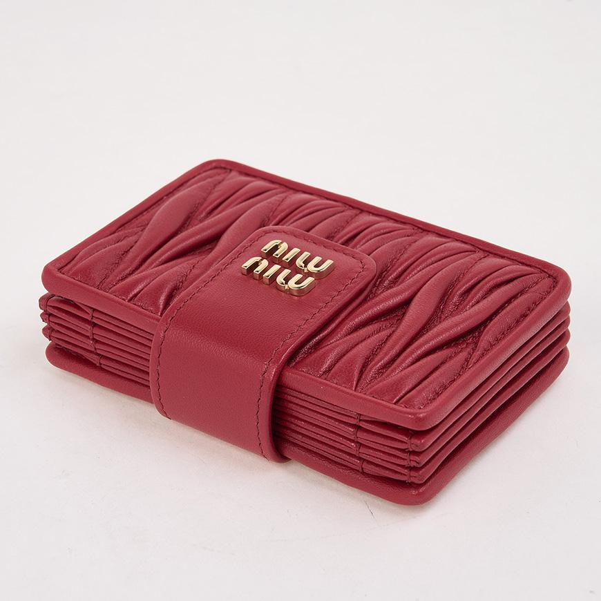 Miu Miu Women’s Matelassé Nappa Leather Card Holder 5MC280 AFPP F0011
