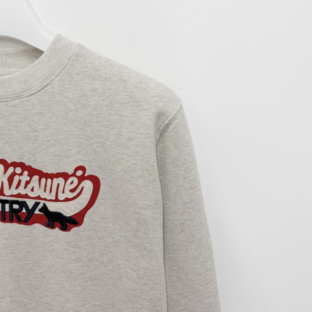 AUTRY x Maison Kitsuné Logo Appliqué Sweatshirt Melange Beige