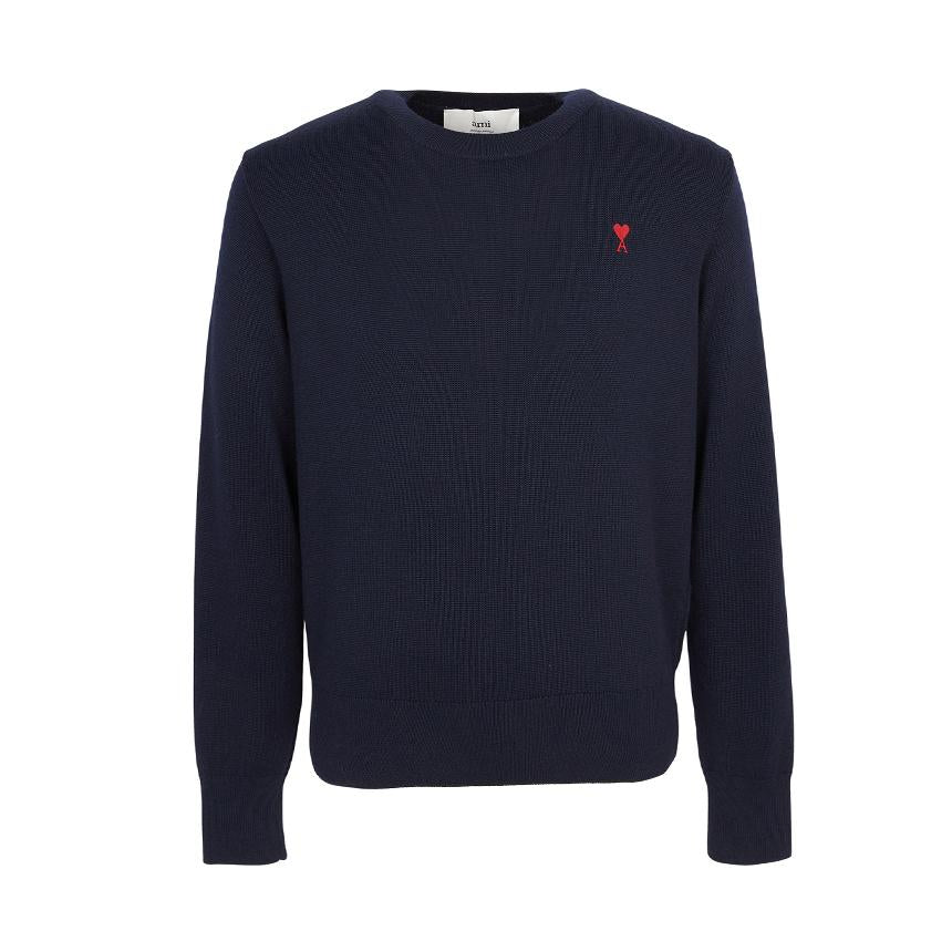 AMI Men’s Round Neck Knit Sweater HKS826 001 414