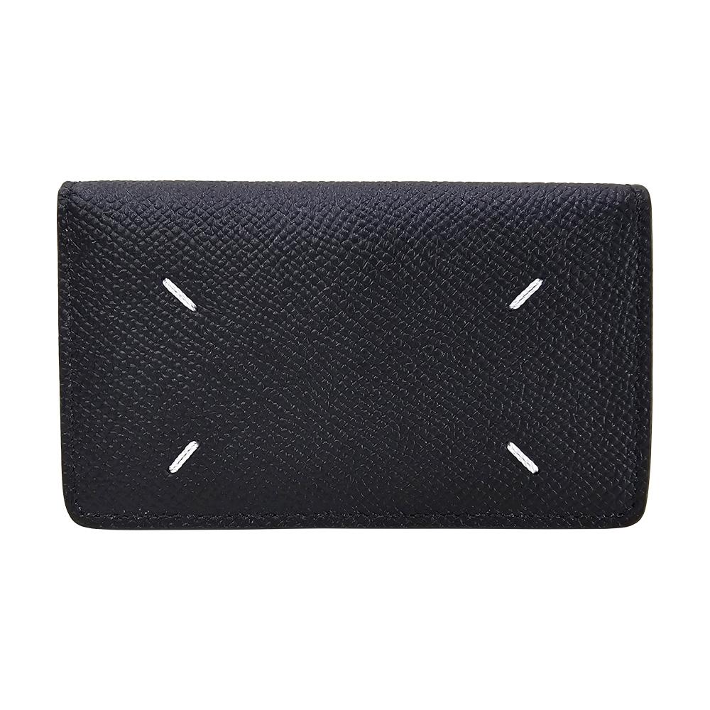 Maison Margiela Black Fold Double Card Holder Wallet