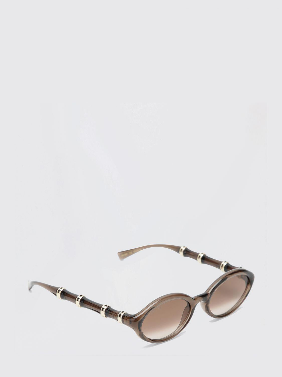 GUCCI Brown Acetate Square Sunglasses