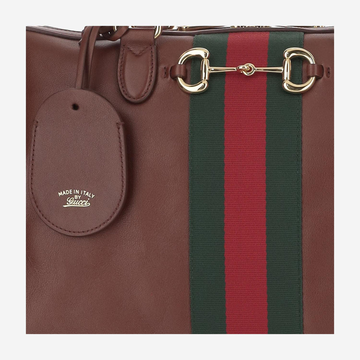 GUCCI Leather Shoulder Bag Brown